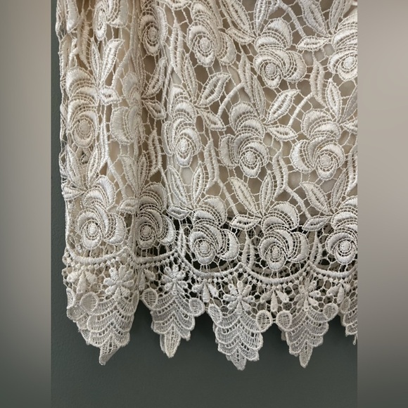 Vintage Joan&Lucy embroidered overlay tank fully lined size large cream - Picture 2 of 9